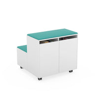 MOVE - White melamine grade with 2 seats. Anthracite grey