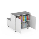 MOVE - White melamine drade with 2 seats. Turquoise
