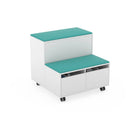 MOVE - White melamine drade with 2 seats. Turquoise