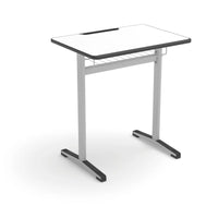 NAXEL -Single student desk. Metal frame.Tabletop polypropylene edges.Rack drawer. Size 6