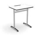 NAXEL -Single student desk. Metal frame.Tabletop polypropylene edges. Rack drawer. Size 5