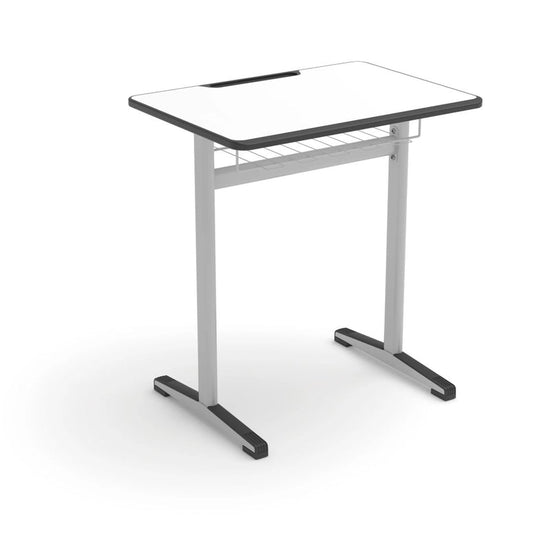 NAXEL -Single student desk. Metal frame.Tabletop polypropylene edges. Rack drawer. Size 5