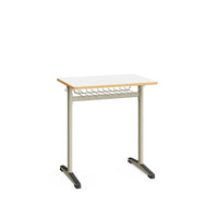 NAXEL – Individual Desk – Warm Grey Frame – White Top – Mesh Drawer – Size 5
