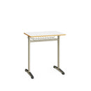 NAXEL – Individual Desk – Warm Grey Frame – White Top – Mesh Drawer – Size 4
