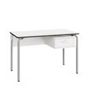 Teacher Desk – Metal Frame Warm Grey – White Top – 1214 × 664 mm