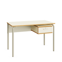 Teacher Desk – Metal Frame Warm Grey – White Top – 1214 × 664 mm