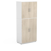 ROSIE - Cabinet with 5 inner compartments and 4 doors Maple White with lock