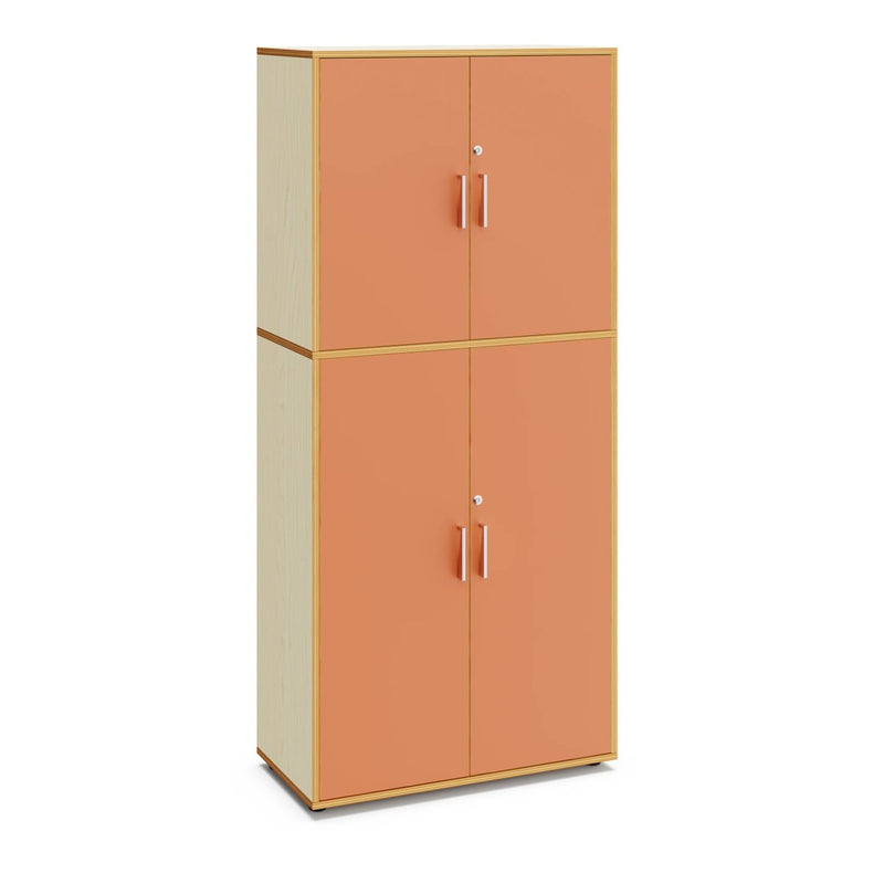 ROSIE - Cabinet with 5 inner compartments and 4 doors Maple White with lock