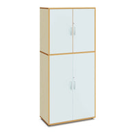 ROSIE - Cabinet with 5 inner compartments and 4 doors Maple White with lock