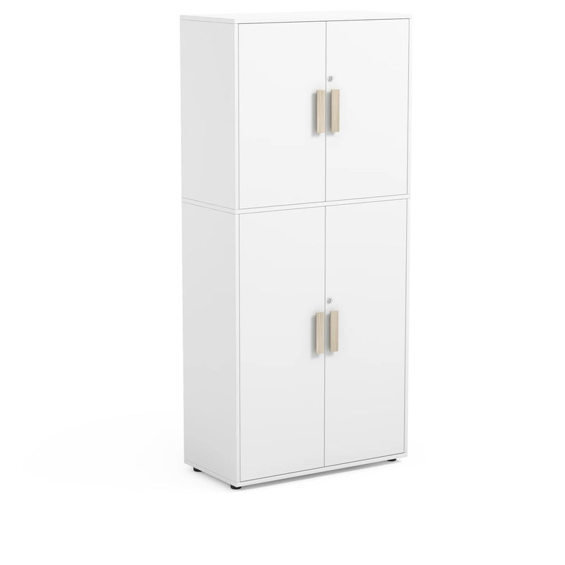 ROSIE - Cabinet with 5 inner compartments and 4 doors Maple White with lock