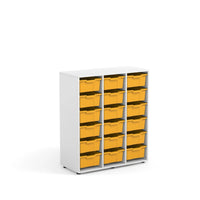 SOPHIE - Cabinet Maple White with 18 Warm grey big trays