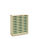 SOPHIE - Cabinet Maple White with 3 columns and 33 Light mint small trays