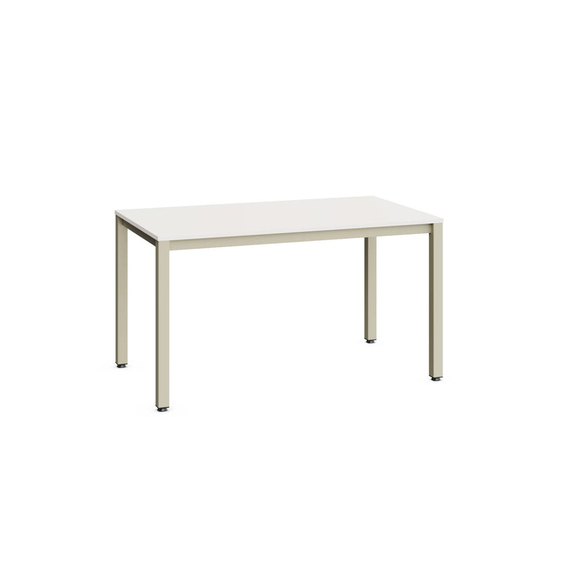 SPACE DESIGN - Warm grey frame table. Chipboard top, ABS edge - White - 1390x800 T6