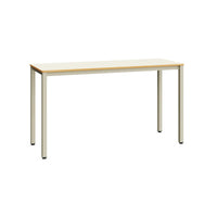 SPACE PLUS - Metal structure table. maple white.  MDF tabletop. warm grey. 1814x664 mm. Size 8