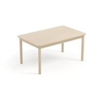 TEO -  School table. Beech structure and white top. Adjustable height T0-T3 1200x740