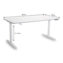 TONA – Height-Adjustable Table 118×55 cm – Birch Top – White Frame