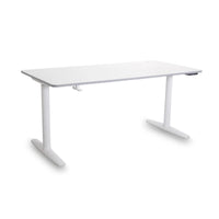 TONA – Height-Adjustable Table 140×70 cm – White Top – White Frame