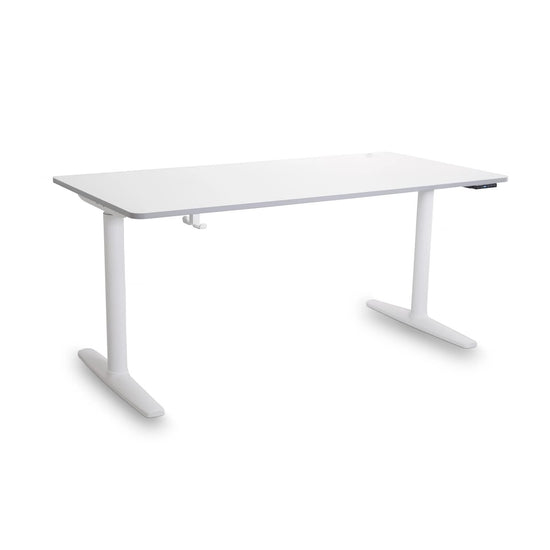 TONA – Height-Adjustable Table 160×80 cm – White Top – White Frame
