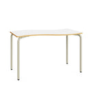 WAVE - Metal frame table. Black core MDF+PVC. 1300x650mm. White. Adjustable T1-T3