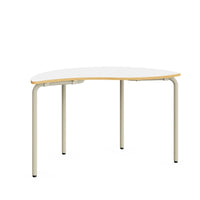 YANG - Metal frame table. Warm Grey-  Black core MDF+ PVC. 1300x650 mm. White. Size 5