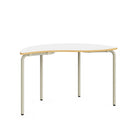 YANG - Metal frame table. Black core MDF+PVC. 1300x650 mm. White. Size 1-3 adjustable